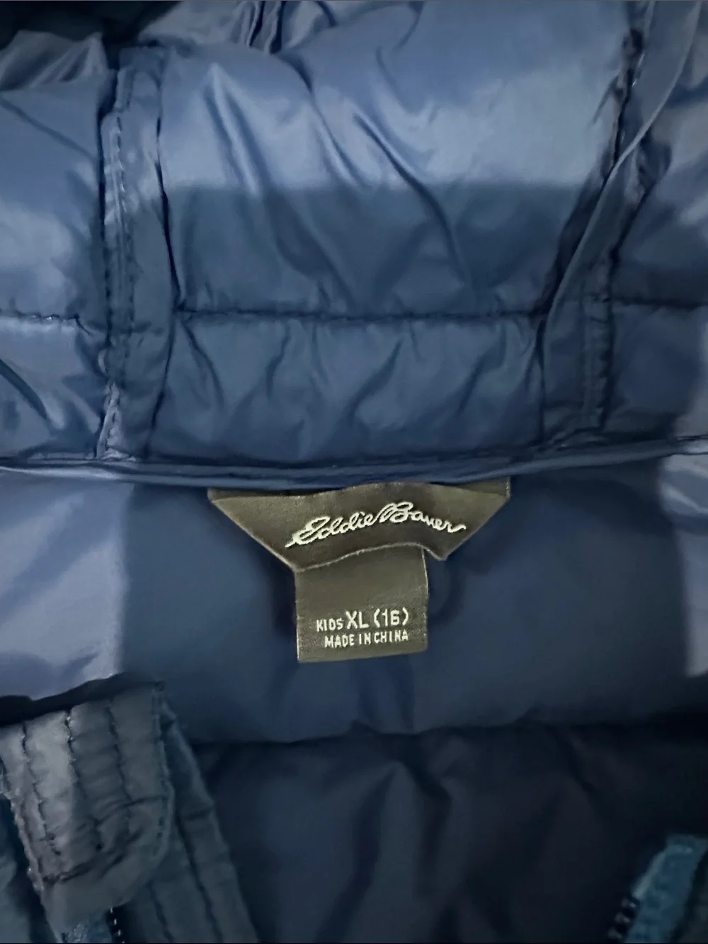 Eddie Bauer Boys' Navy Blue Hooded Puffer Jacket